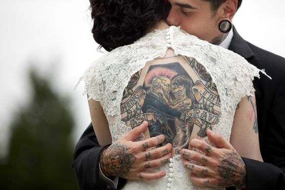 A lot of heavily tattooed brides